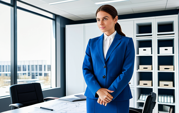 **

"A professional female architect, fully clothed in modest professional attire, standing confidently in a bright, modern office space filled with blueprints and architectural models, safe for work, appropriate content, perfect anatomy, natural proportions, high-resolution photograph, professional, family-friendly."

**